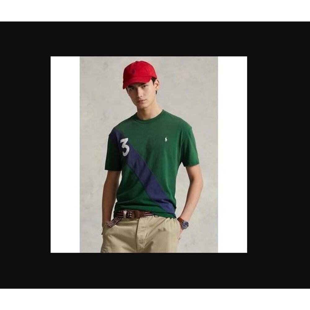 Polo Ralph Lauren Size L Men's T-Shirt - Navy/Green